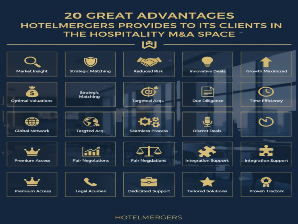 20 GREAT ADVANTAGES HOTELMERGERS PROVIDES TO ITS CLIENTS IN THE HOSPITALITY M&A SPACE